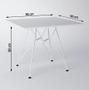 Imagem de Jogo De Mesa Eames De Ferro Branco E Tampo Quadrado Branco 90cm 4 Cadeiras Brancas