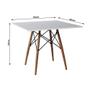 Imagem de Jogo de Mesa Eiffel Quadrado Tampo de Madeira 90cm Branco com 4 Cadeiras Katrina Off White Assento B