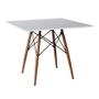 Imagem de Jogo de Mesa Eiffel Quadrado Tampo de Madeira 90cm Branco com 4 Cadeiras Katrina Off White Assento B