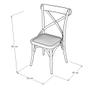 Imagem de Jogo de Mesa Eiffel Quadrado Tampo de Madeira 90cm Branco com 4 Cadeiras Katrina Off White Assento B
