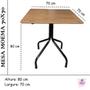 Imagem de Jogo de Mesa Jantar Imbuia 70x70 Com 4 Cadeiras Gruvyer  Preta 