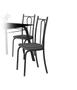 Imagem de Jogo de Mesa Lotus Preto 75cm com 4 Cadeiras 123 Preto/Platina - Artefamol