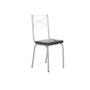 Imagem de Jogo De Mesa Malva 75X75 cm Vidro Branco Com 4 Cadeiras 119 Branco Assento Platina Artefamol