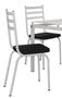 Imagem de Jogo de Mesa Malva Branco 107cm com 4 Cadeiras 118 Branco/Preto - Artefamol