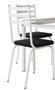 Imagem de Jogo de Mesa Malva Branco 75cm com 4 Cadeiras 118 Branco/Preto - Artefamol