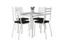 Imagem de Jogo de Mesa Malva Branco 75cm com 4 Cadeiras 118 Branco/Preto - Artefamol