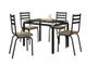 Imagem de Jogo de Mesa Malva Preto 75cm com 4 Cadeiras 118 Preto/Rattan Fosco - Artefamol