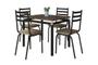 Imagem de Jogo de Mesa Malva Preto 91cm x 68cm com 4 Cadeiras 118 Preto/Rattan - Artefamol