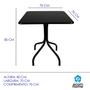 Imagem de Jogo de Mesa Moema 70x70 Preta Com 4 Cadeiras Empilhável Iso Branca