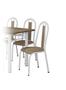 Imagem de Jogo de Mesa Sara Branco 136cm x 80cm com 6 Cadeiras 058 Branco/Rattan - Artefamol