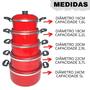 Imagem de Jogo de Panela 5 Peças Alumínio ou Vermelha Conjunto Kit de Panelas - ENVIO IMEDIATO