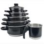 Imagem de jogo de panela 6 peças com 4 espatulas preto craqueado