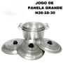 Imagem de Jogo De Panelas 3 Caçarola Alumínio N 26 28 30 Kit 3 Peças Linha Hotel Restaurante Bares Escolas Feijoada INMETRO - Ironte