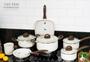 Imagem de Jogo de Panelas 8 Peças Brinox Ceramic Life Smart Plus  Antiaderente Revestimento Cerâmico Vanilla