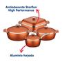 Imagem de Jogo De Panelas Antiaderente Alumínio 4 Pçs Lyon Dourado Tramontina