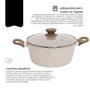 Imagem de Jogo de Panelas Antiaderente Ceramica Cooktop Fogão Indução Kit 4 Peças Conjunto Marmol