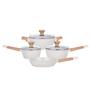 Imagem de Jogo de Panelas Antiaderente Cerâmica Cooktop Fogão Indução Kit 5 Peças Conjunto