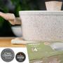 Imagem de Jogo de Panelas Antiaderente Ceramica Vanilla Cooktop Fogão Indução Kit Sirius 4 Peças Conjunto Brinox