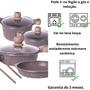 Imagem de Jogo de panelas Antiaderente Indução Revestimento Marmore Ceramico 4 Peças Marrom 