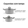 Imagem de Jogo de Panelas Brinox Antiaderente Ceramic Life 7 Peças Marble Blend com Indução Cinza Claro