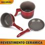 Imagem de Jogo de Panelas Ceramic Life 2.0 Easy Revestimento Antiaderente Cerâmico 7 Peças Brinox