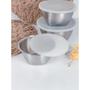 Imagem de Jogo de Potes 3 Peças Conjunto Tigela Aço Inox C/ Tampa Bowls Vasilha Cozinha