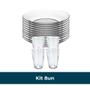 Imagem de Jogo de Pratos Fundos e Copos de Vidro Arizona 200ml Kit com 8, 12 ou 24 Unidades
