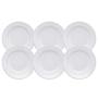 Imagem de Jogo De Pratos Rasos Jantar Refeição Kit 6 Peças 24cm Branco Cerâmica Plus Biona