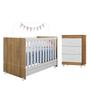 Imagem de Jogo de Quarto Bebe com Berço e Cômoda Nature Branco Diamante - Peternella