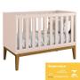 Imagem de Jogo de Quarto Infantil Classic Cômoda 6 Gavetas e Berço Rosa Fosco com Pés Amadeirado - Reller Móve