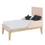 Imagem de Jogo de Quarto Infantil Classic Cômoda 6 Gavetas e Berço Rosa Fosco com Pés Madeira Natural - Reller