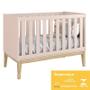 Imagem de Jogo de Quarto Infantil Classic Cômoda 6 Gavetas e Berço Rosa Fosco com Pés Madeira Natural - Reller