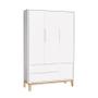 Imagem de Jogo de Quarto Infantil Classic Guarda Roupa 3 Portas e Cômoda 6 Gavetas Branco Fosco com Pés Madeir