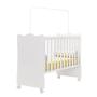 Imagem de Jogo De Quarto Infantil com Berço Simples, Cômoda e Armário- Branco/Branco - Certificado Inmetro