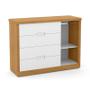 Imagem de Jogo de Quarto Infantil com Guarda Roupa 2 Portas de Correr e Cômoda Tutto New Branco Soft/Freijó - Matic Móveis