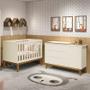 Imagem de Jogo de Quarto Infantil Cômoda 1 Porta e Berço Classic com Pés Amadeirado - Reller Móveis