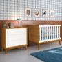 Imagem de Jogo de Quarto Infantil Cômoda 3 Gavetas e Berço Classic com Pés Amadeirado - Reller Móveis