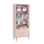 Jogo de Quarto Infantil Theo Guarda Roupa 2 Portas e Cômoda 6 Gaveta Rosa Fosco com Pés Madeira Natu - Reller Móveis Imagem de Jogo de Quarto Infantil Theo Guarda Roupa 2 Portas e Cômoda 6 Gaveta Rosa Fosco com Pés Madeira Natu