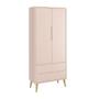 Jogo de Quarto Infantil Theo Guarda Roupa 2 Portas e Cômoda 6 Gaveta Rosa Fosco com Pés Madeira Natu - Reller Móveis Imagem de Jogo de Quarto Infantil Theo Guarda Roupa 2 Portas e Cômoda 6 Gaveta Rosa Fosco com Pés Madeira Natu