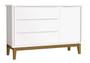 Imagem de Jogo de Quarto para Bebê Completo 3 Portas Classic New Branco Fosco com Madeira - MoveisAqui