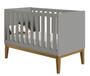 Imagem de Jogo de Quarto para Bebê Completo 3 Portas Classic New Cinza Fosco com Madeira - MoveisAqui