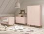 Imagem de Jogo de Quarto para Bebê Completo 3 Portas Théo New Rosa Fosco com Madeira - MoveisAqui