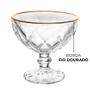 Imagem de Jogo de Sobremesa 6 Taças Vidro com Borda Fio Dourado Diamond Sorvete Lyor 250ml