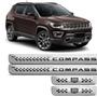 Imagem de Jogo de Soleira Resinada Jeep Compass 2016 2017 2018 2019 2020 2021 2022 Preto com Grafia 4 Peças