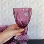 Imagem de Jogo de taça de vidro rosa diamond com 6 peças 320ml - Lyor kit conjunto taças rosas resistente