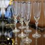 Imagem de Jogo de taças cristal champagne borda dourada 200ml 06 pçs