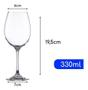 Imagem de Jogo de Taças De Vidro 330ml Com 6 (Seis) Unidades Para Vinho Agua Suco Taça Luxo Bebidas Transparente Elegante Fino