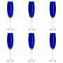 Imagem de Jogo de taças para champanhe em cristal Bohemia 6 peças 220ml cobalto