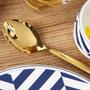 Imagem de Jogo de Talheres Conjunto 4 Peças Luxo Dourado Jantar Cozinha Mesa Gourmet Colher Garfo Faca