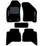 Imagem de Jogo de Tapete Carpete Tevic Pinado Toyota Hilux 2013 14 15 Cabine Dupla Impermeável Lavável Logo Bordado 5 Peças